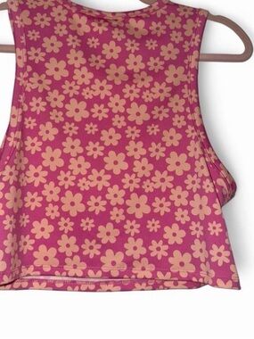 H&M Pink Floral Tank with Peach Accents